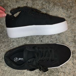 women’s black platform sneakers, brand new!